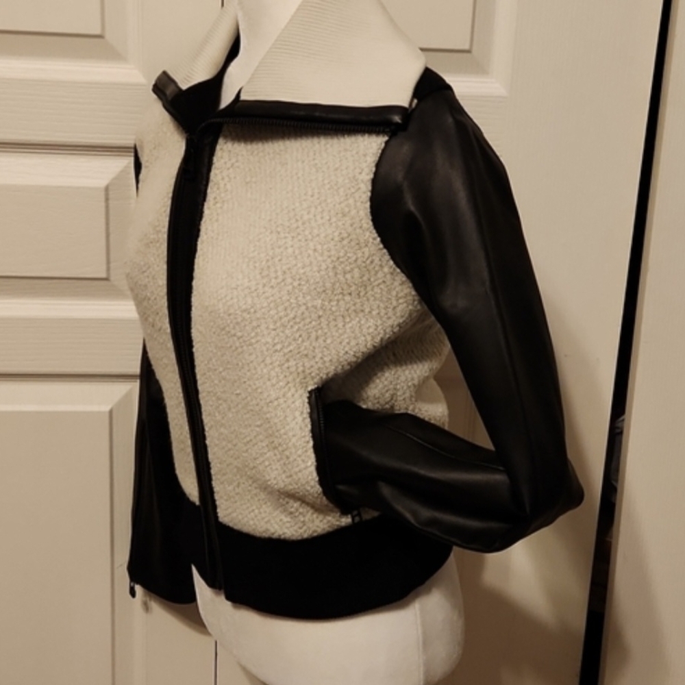 Derek Lam Cream and Black Bomber Jacket